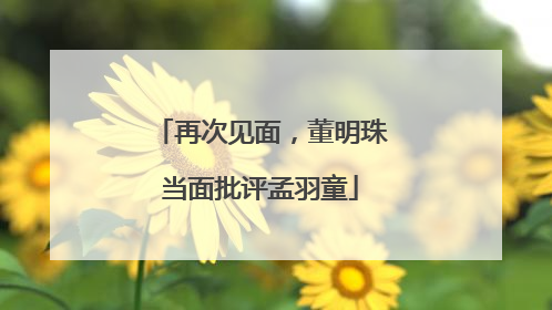 再次见面，董明珠当面批评孟羽童