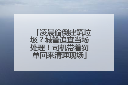 凌晨偷倒建筑垃圾？城管追查当场处理！司机带着罚单回来清理现场