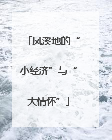 凤溪地的“小经济”与“大情怀”