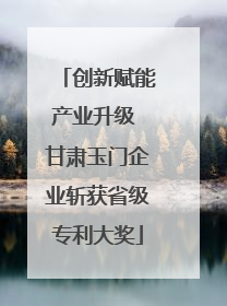 创新赋能产业升级 甘肃玉门企业斩获省级专利大奖