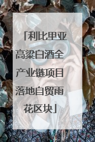 利比里亚高粱白酒全产业链项目落地自贸雨花区块