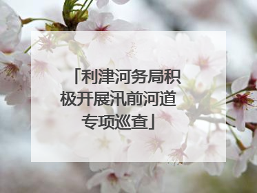 利津河务局积极开展汛前河道专项巡查