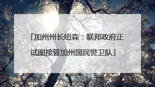 加州州长纽森：联邦政府正试图接管加州国民警卫队