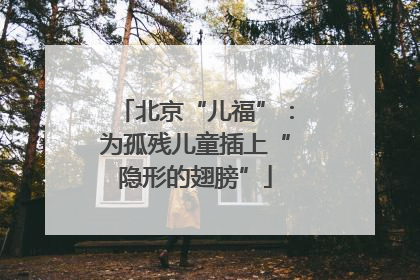 北京“儿福”：为孤残儿童插上“隐形的翅膀”