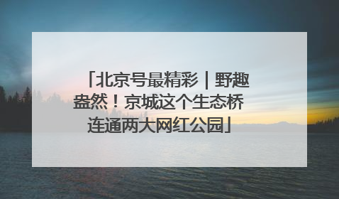 北京号最精彩｜野趣盎然！京城这个生态桥连通两大网红公园