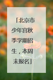 北京市少年宫秋季学期招生，本周末报名
