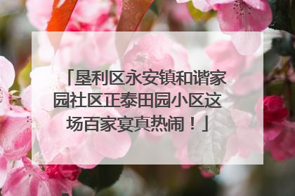 垦利区永安镇和谐家园社区正泰田园小区这场百家宴真热闹！