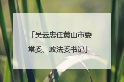 吴云忠任黄山市委常委、政法委书记