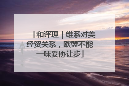 和评理｜维系对美经贸关系，欧盟不能一味妥协让步