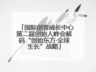 国际创客成长中心第二届创始人峰会解码“创始东方·全球生长”战略