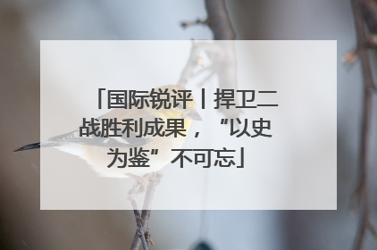 国际锐评丨捍卫二战胜利成果，“以史为鉴”不可忘