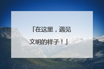 在这里，遇见文明的样子！