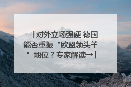 对外立场强硬 德国能否重振“欧盟领头羊”地位？专家解读→