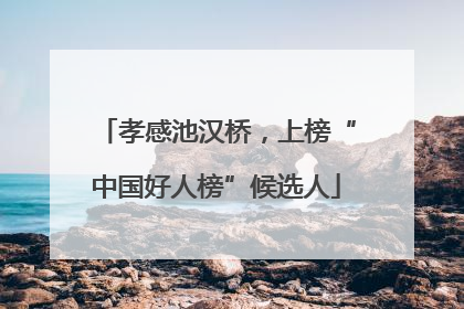 孝感池汉桥，上榜“中国好人榜”候选人