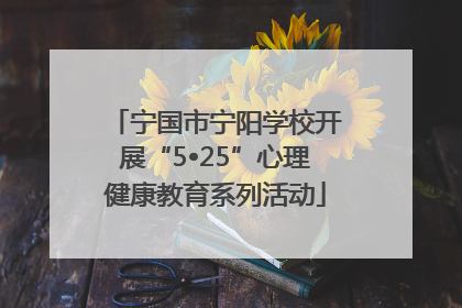 宁国市宁阳学校开展“5•25”心理健康教育系列活动
