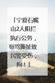宁夏石嘴山2人阻拦执行公务，辱骂撕扯致民警受伤，拘！