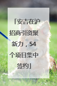安吉在沪招商引资聚新力，54个项目集中签约