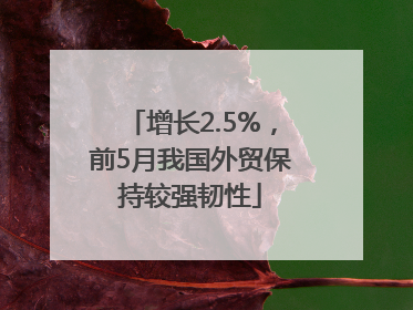 增长2.5%，前5月我国外贸保持较强韧性