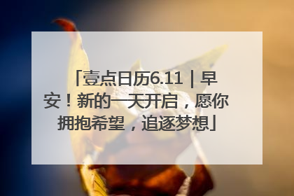 壹点日历6.11｜早安！新的一天开启，愿你拥抱希望，追逐梦想