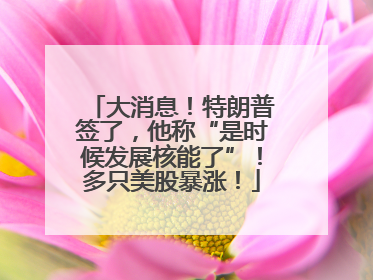 大消息！特朗普签了，他称“是时候发展核能了”！多只美股暴涨！