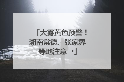 大雾黄色预警！湖南常德、张家界等地注意→
