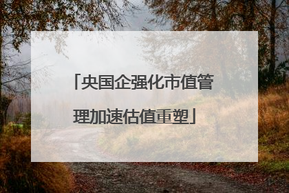 央国企强化市值管理加速估值重塑