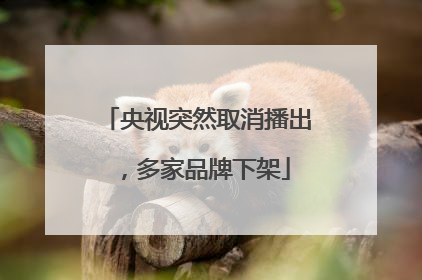 央视突然取消播出，多家品牌下架