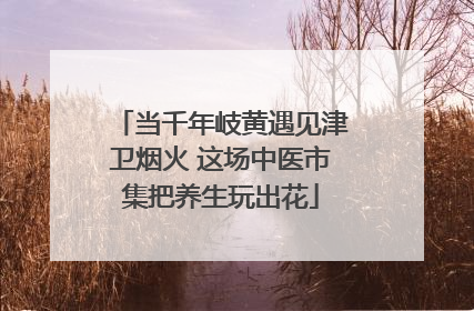 当千年岐黄遇见津卫烟火 这场中医市集把养生玩出花
