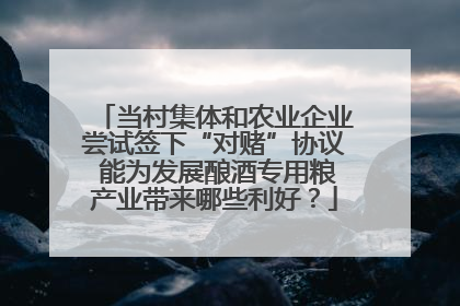 当村集体和农业企业尝试签下“对赌”协议 能为发展酿酒专用粮产业带来哪些利好？
