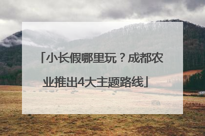 小长假哪里玩？成都农业推出4大主题路线