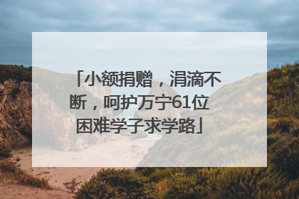 小额捐赠，涓滴不断，呵护万宁61位困难学子求学路