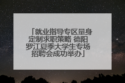 就业指导专区量身定制求职策略 德阳罗江夏季大学生专场招聘会成功举办