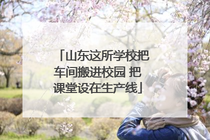山东这所学校把车间搬进校园 把课堂设在生产线