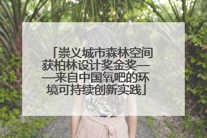 崇义城市森林空间获柏林设计奖金奖——来自中国氧吧的环境可持续创新实践