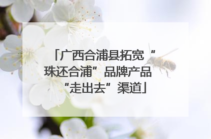 广西合浦县拓宽“珠还合浦”品牌产品“走出去”渠道