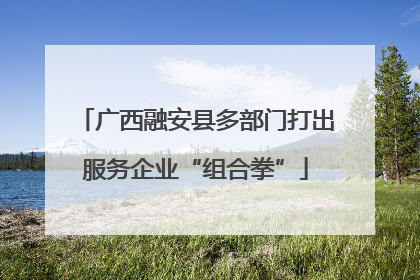 广西融安县多部门打出服务企业“组合拳”