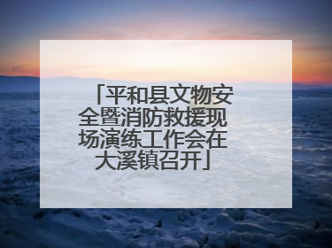 平和县文物安全暨消防救援现场演练工作会在大溪镇召开