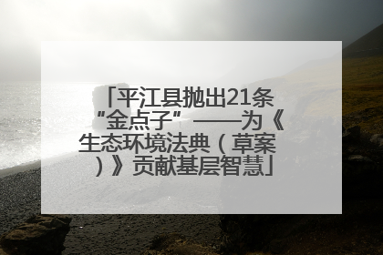 平江县抛出21条“金点子”——为《生态环境法典（草案）》贡献基层智慧