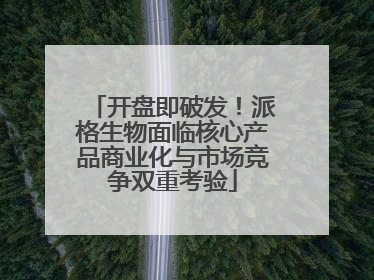 开盘即破发！派格生物面临核心产品商业化与市场竞争双重考验