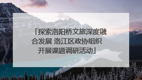 探索洛阳桥文旅深度融合发展 洛江区政协组织开展课题调研活动