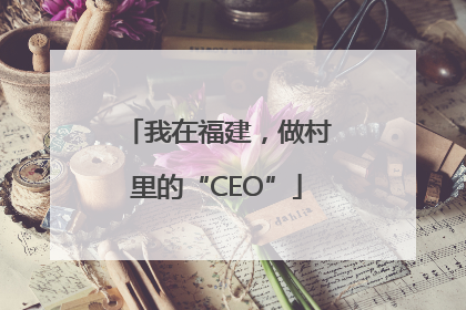 我在福建，做村里的“CEO”