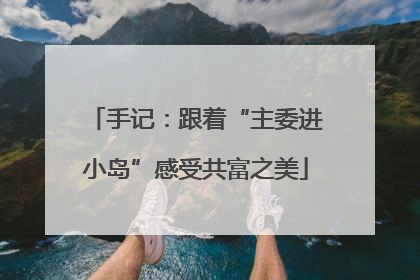 手记：跟着“主委进小岛”感受共富之美