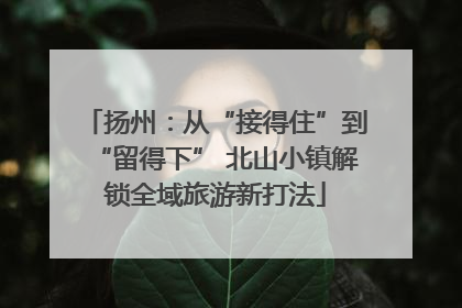 扬州：从“接得住”到“留得下” 北山小镇解锁全域旅游新打法