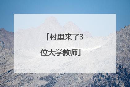 村里来了3位大学教师