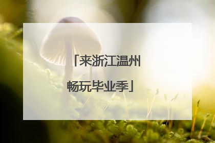 来浙江温州畅玩毕业季