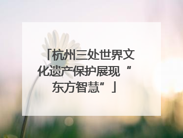 杭州三处世界文化遗产保护展现“东方智慧”