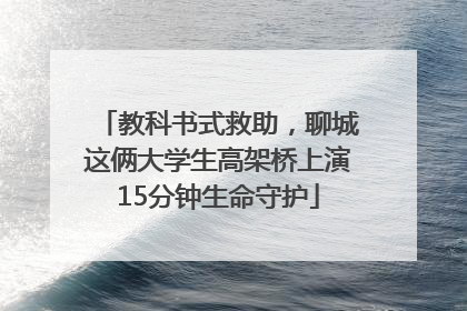 教科书式救助，聊城这俩大学生高架桥上演15分钟生命守护