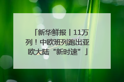 新华鲜报丨11万列！中欧班列跑出亚欧大陆“新时速”