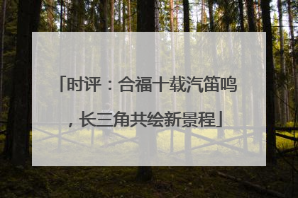 时评：合福十载汽笛鸣，长三角共绘新景程