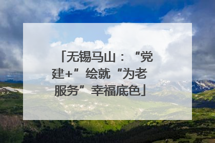无锡马山：“党建+”绘就“为老服务”幸福底色